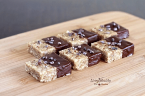 chocolate covered nut krispy treats