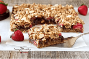 chocolate strawberry crumble bars