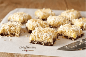 pineapple coconut bars with chocolate macadamia nut crust