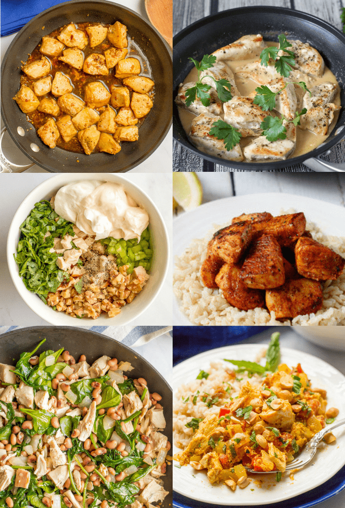 chicken recipes in under 15 minutes category collage