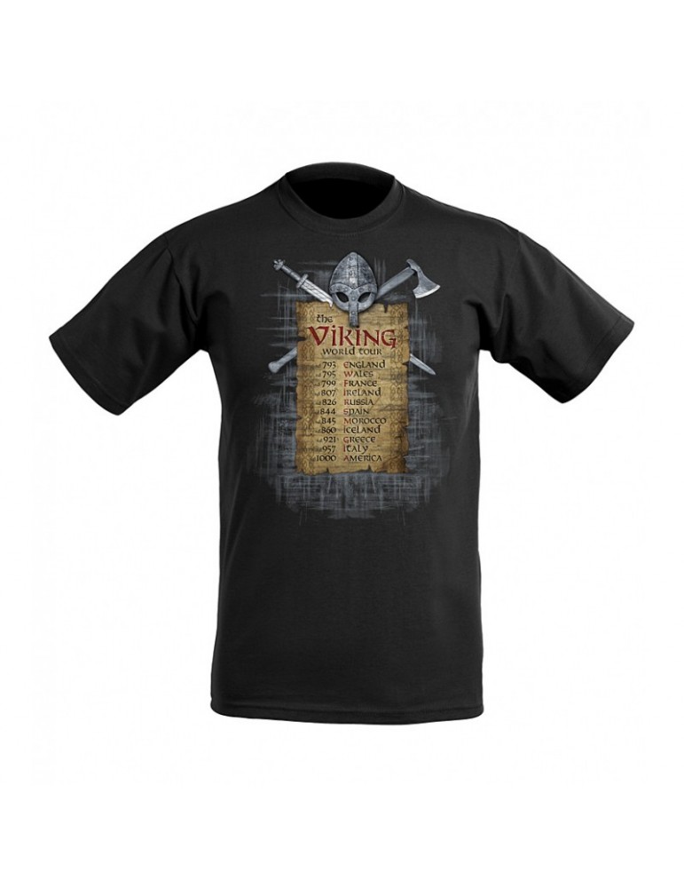 mikebon viking world tour cotton t shirt black