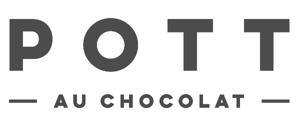 pott au chocolat logo schrift grau